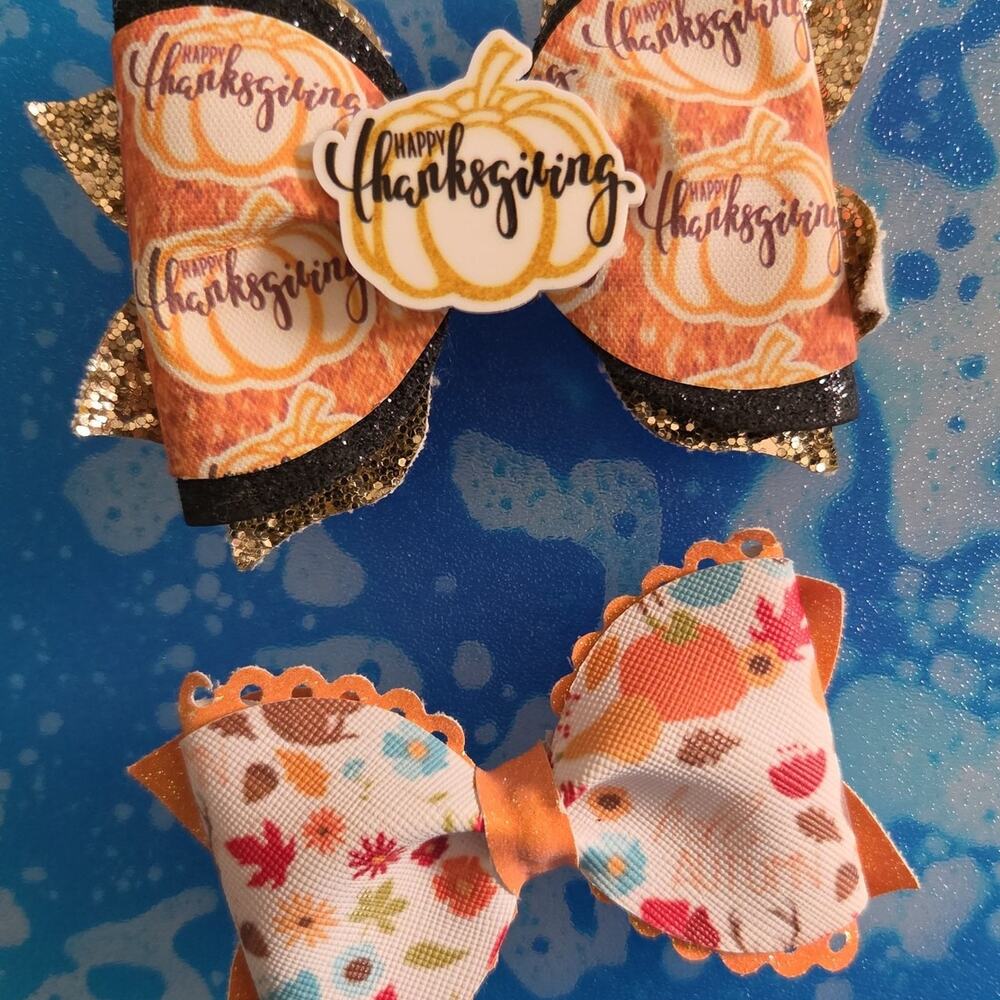 Custom Thanksgiving & HANDMADE Hair Bows